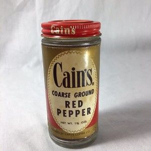 Cains Red Pepper 1 3/4 Oz 4” Glass Bottle Oz Vintage Spice Bottle